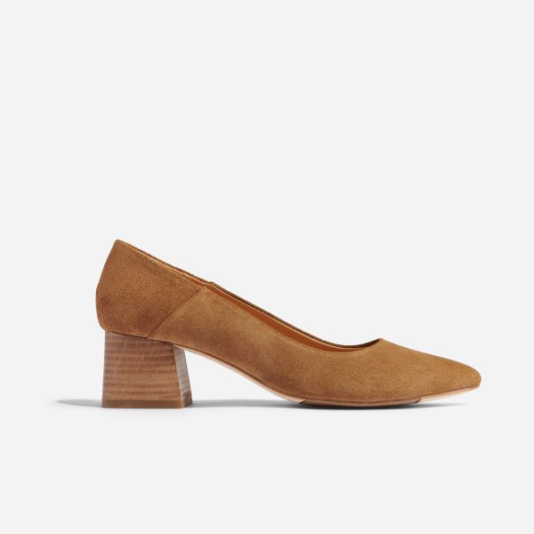Fiorela Go-To Mid Heel Taupe Suede - Image 2