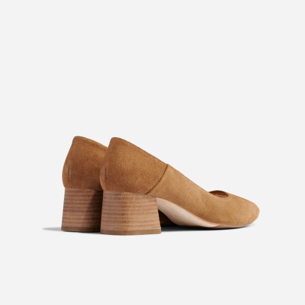 Fiorela Go-To Mid Heel Taupe Suede - Image 3