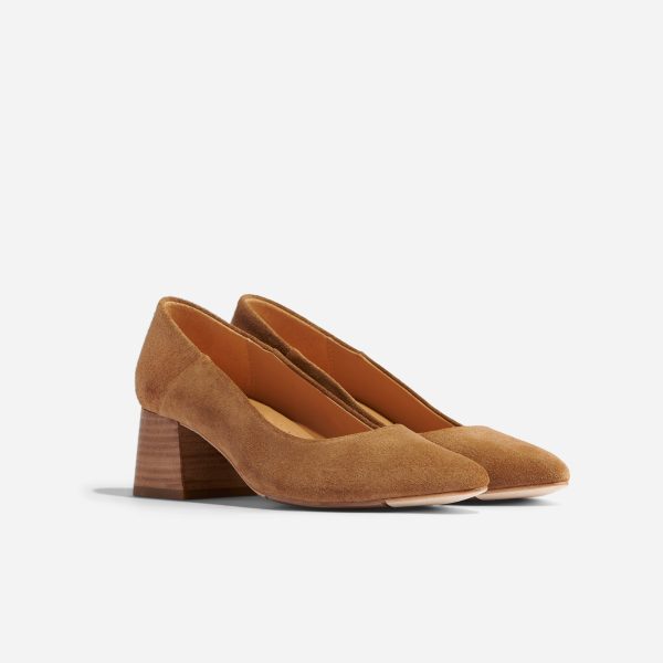 Fiorela Go-To Mid Heel Taupe Suede - Image 4